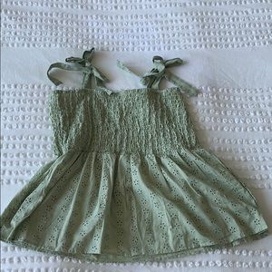 asos green tie tube/tank top